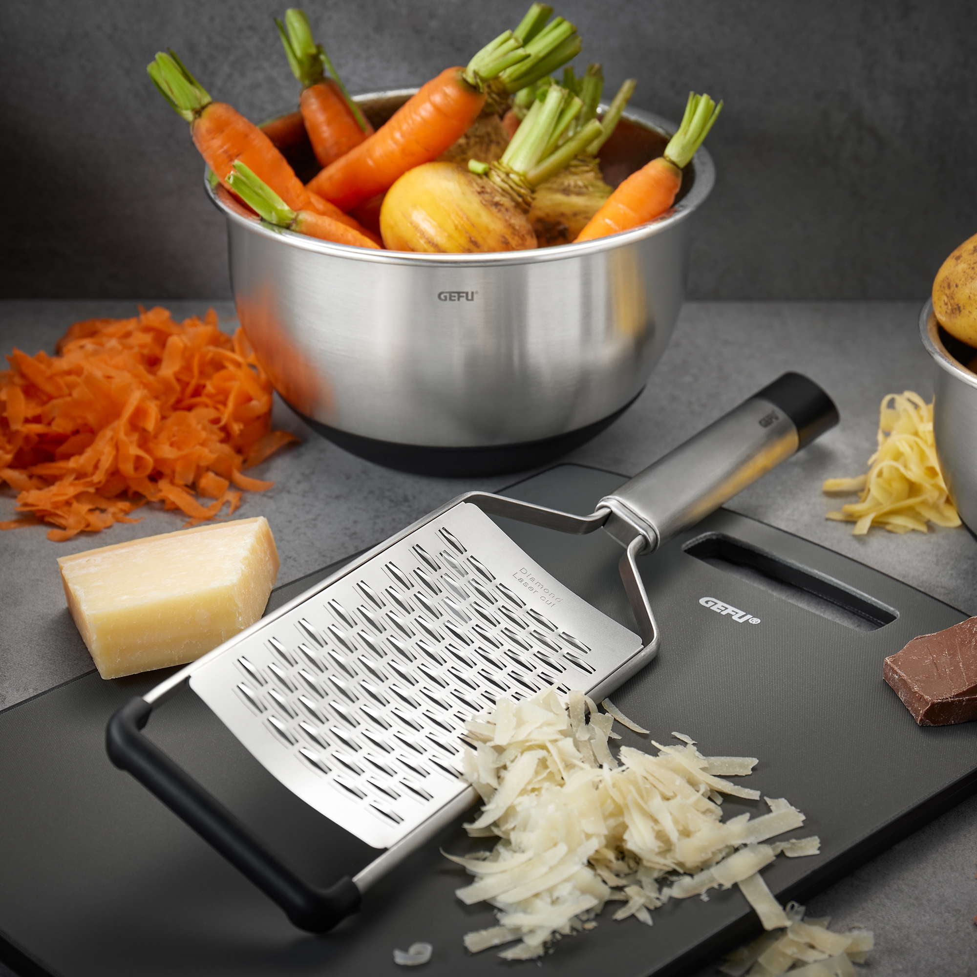 Cheese Grater, 4 In 1 Table Top Drum Grater For Onions 
