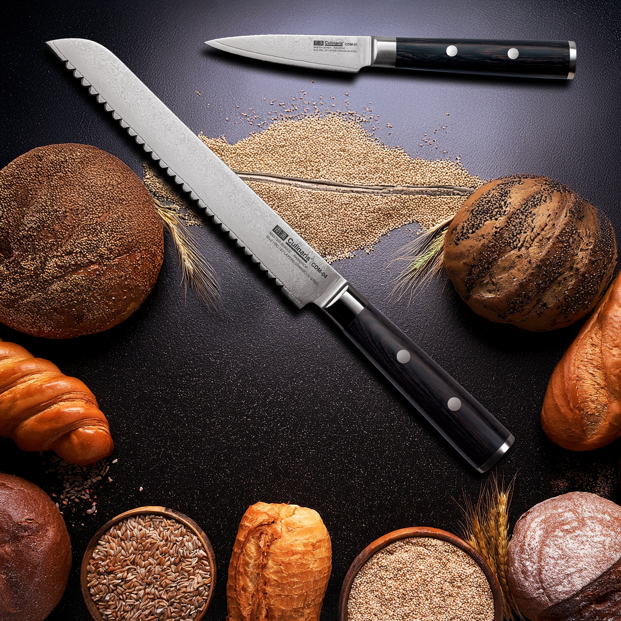 Culinaris - Bread knife 20 cm | Damascus Master Series | CDM-04