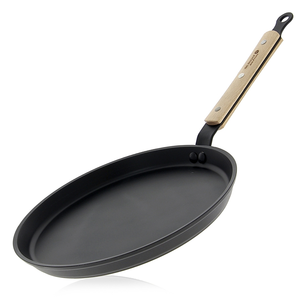 10CM Casting Iron Pan, Wood Handle Egg Frying Pan Mini Flat Bottomed  Pancake Pan Kitchen Utensils