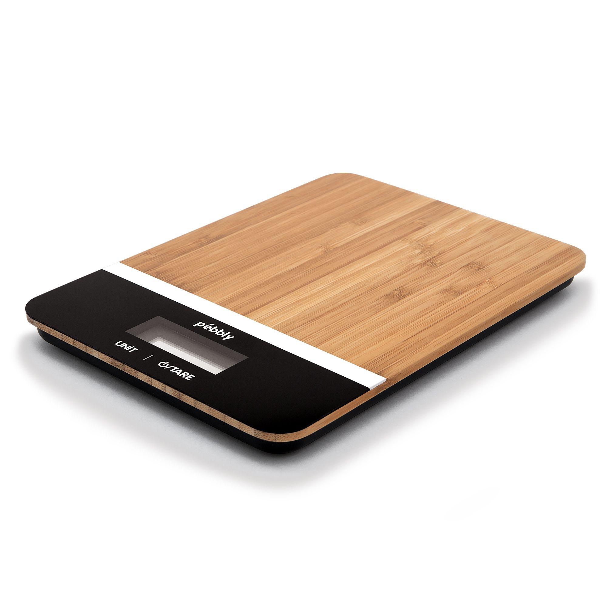 Pebbly - Rectangular bamboo kitchen scale  - Black