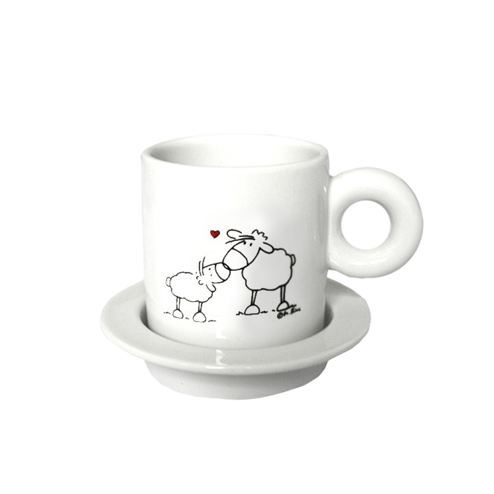 Espresso cup heart sheep