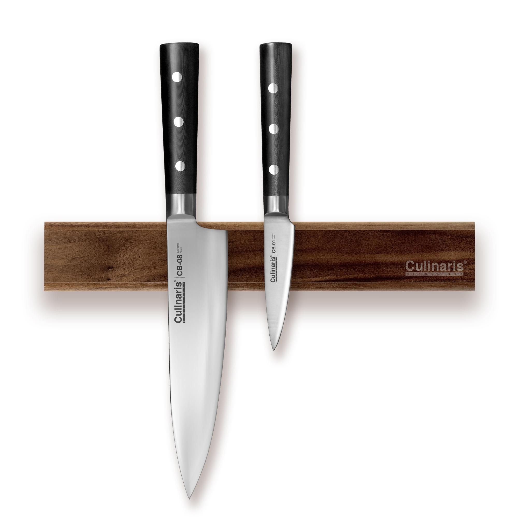 Culinaris - Knife Set - Chef's Knife CB-08 + Paring Knife CB-01 + Magnetic Knife Bar CB-14
