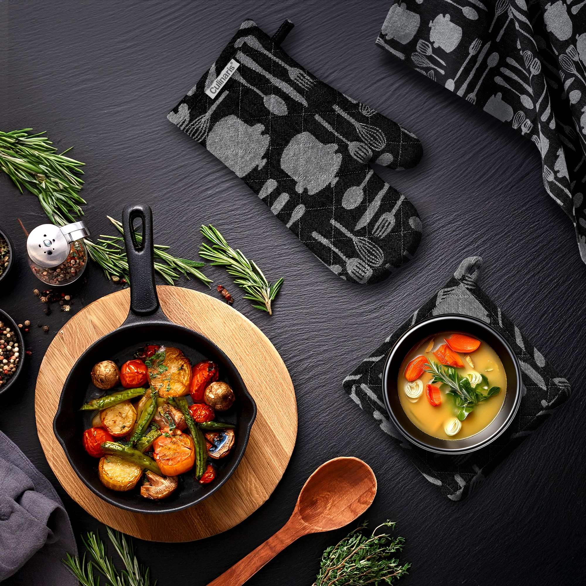 Culinaris - Geschirrtuch - Black Cutlery