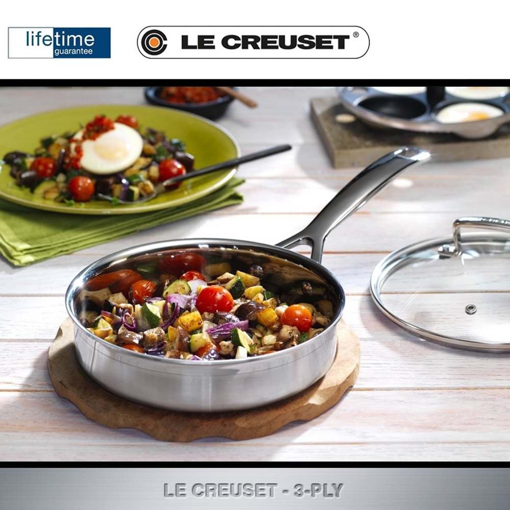 Le Creuset - 3-ply Sauté Pfanne mit Pochiereinsatz