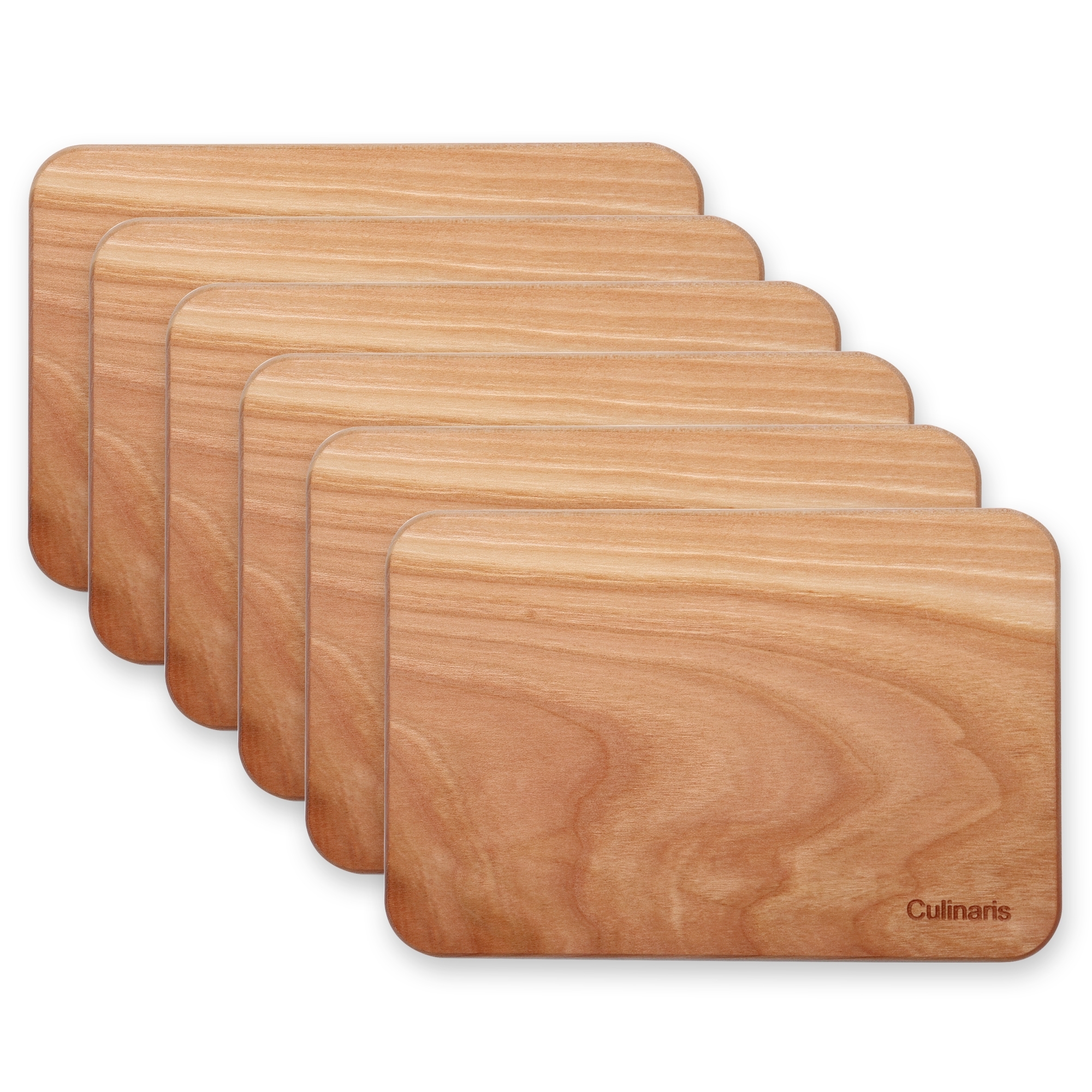 Culinaris - cutting board - cherry wood set of 6 - 18 x 12 cm