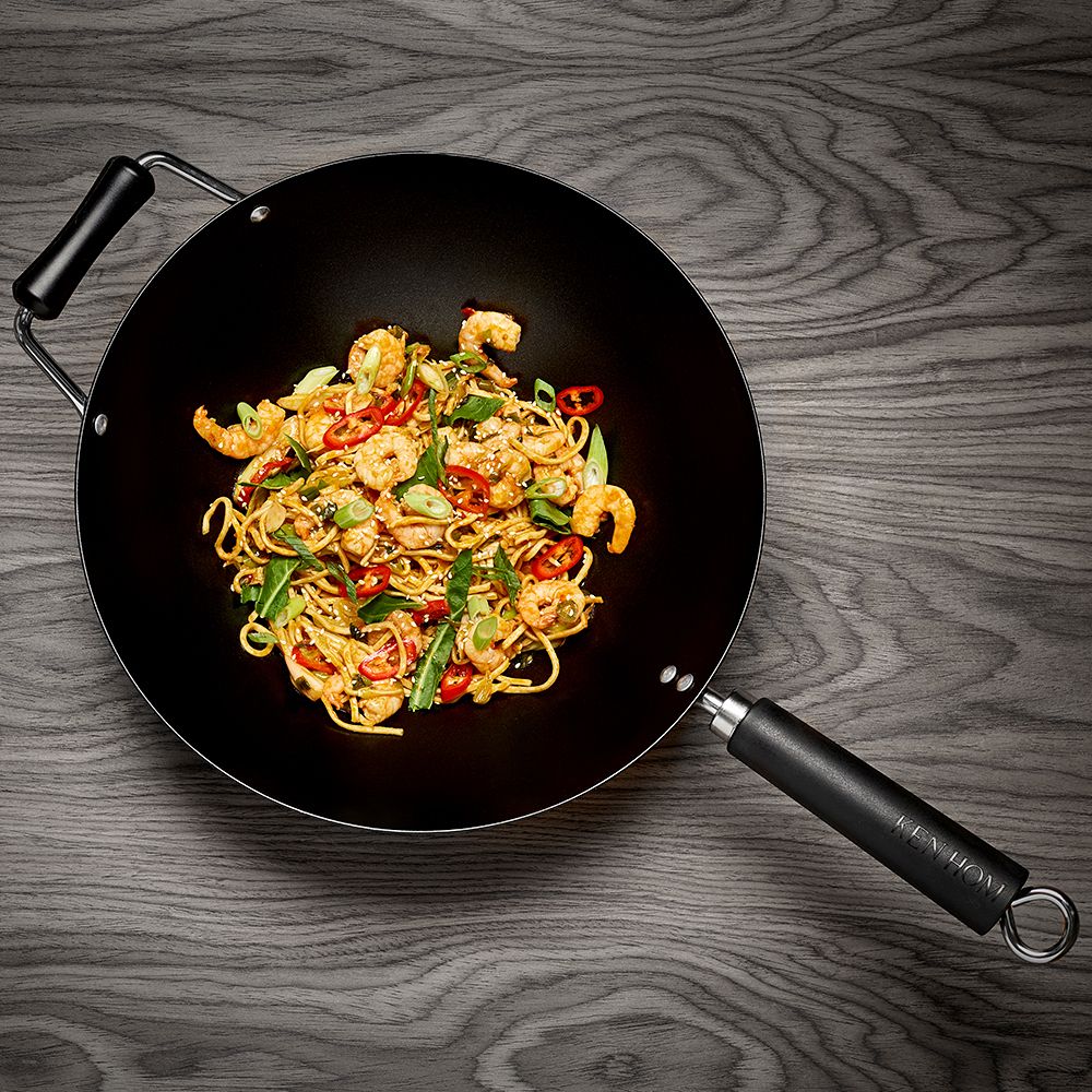 KEN HOM - Non Stick Carbon Steel Wok in 4 Sizes