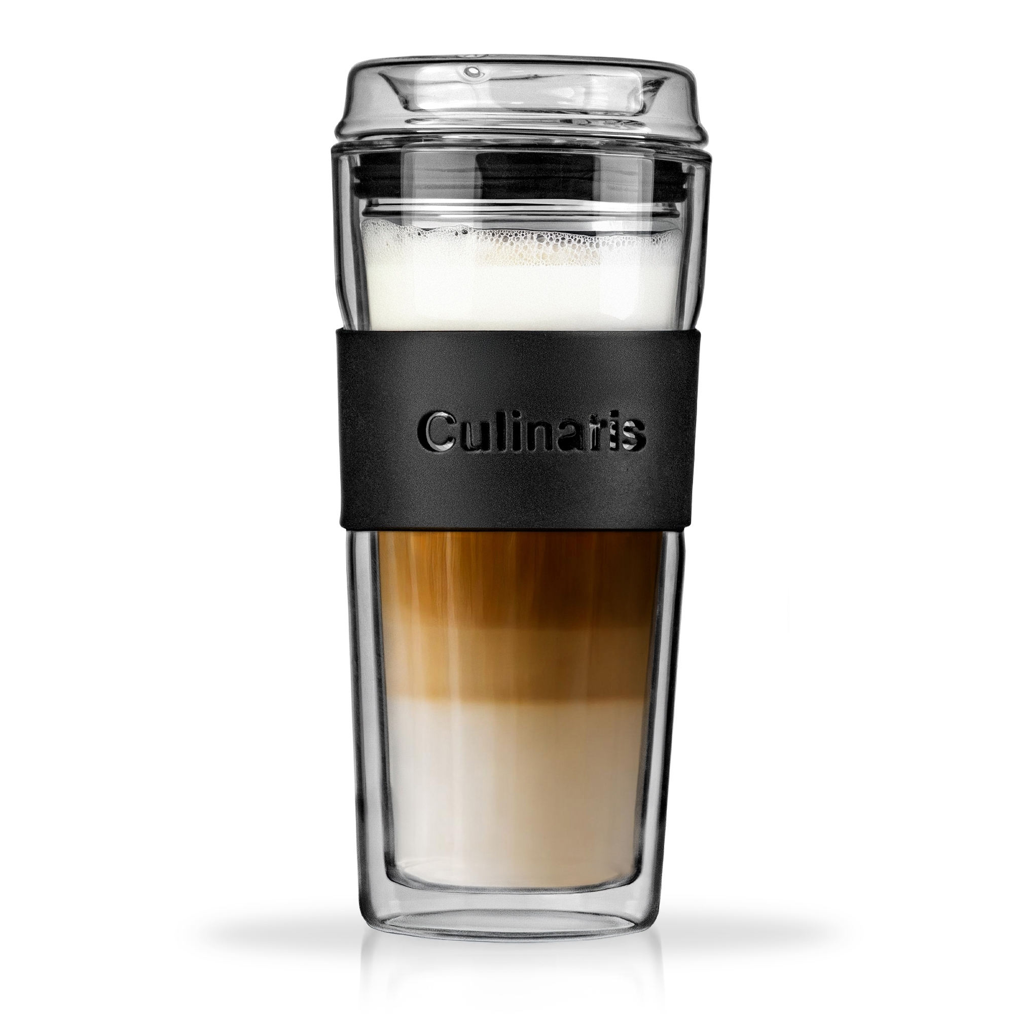 Culinaris - Glass Mug 420 ml double-walled - black