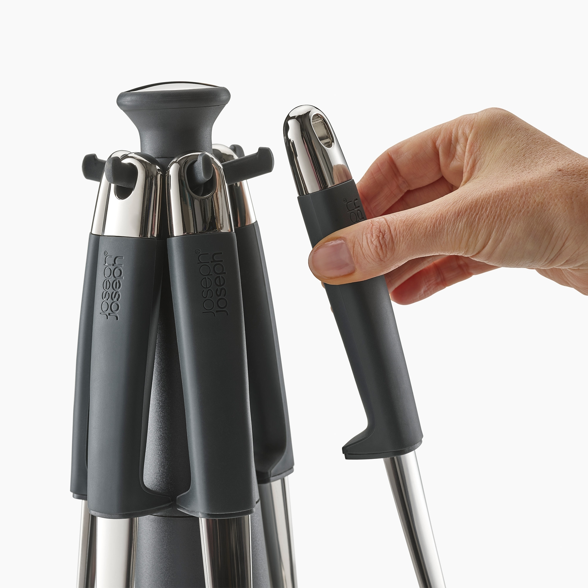 Joseph Joseph - Elevate™ Utensilien-Set aus Edelstahl mit Drehständer