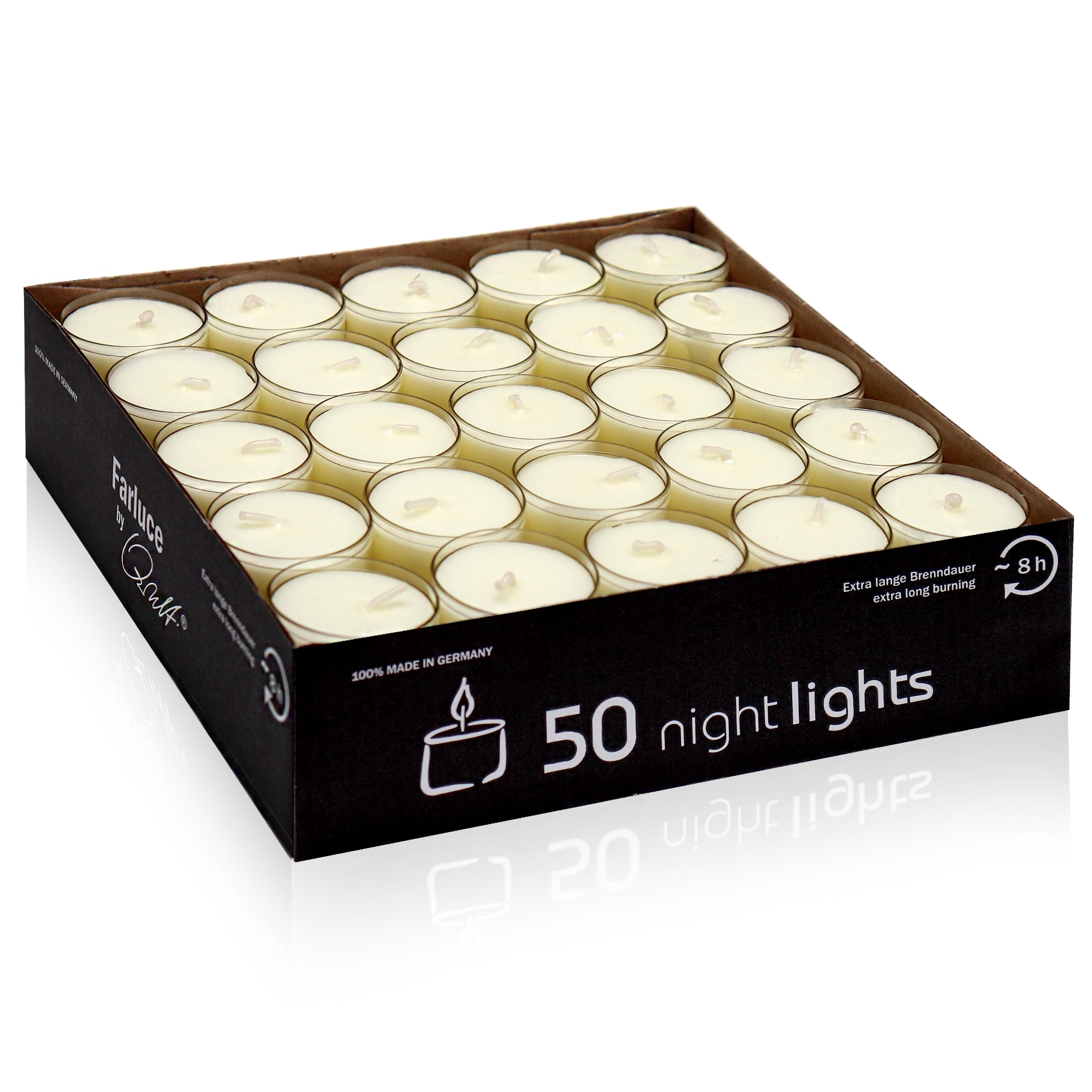 Qult Farluce Nightlights - 50 Teelichter - Ø 38 x 25 mm