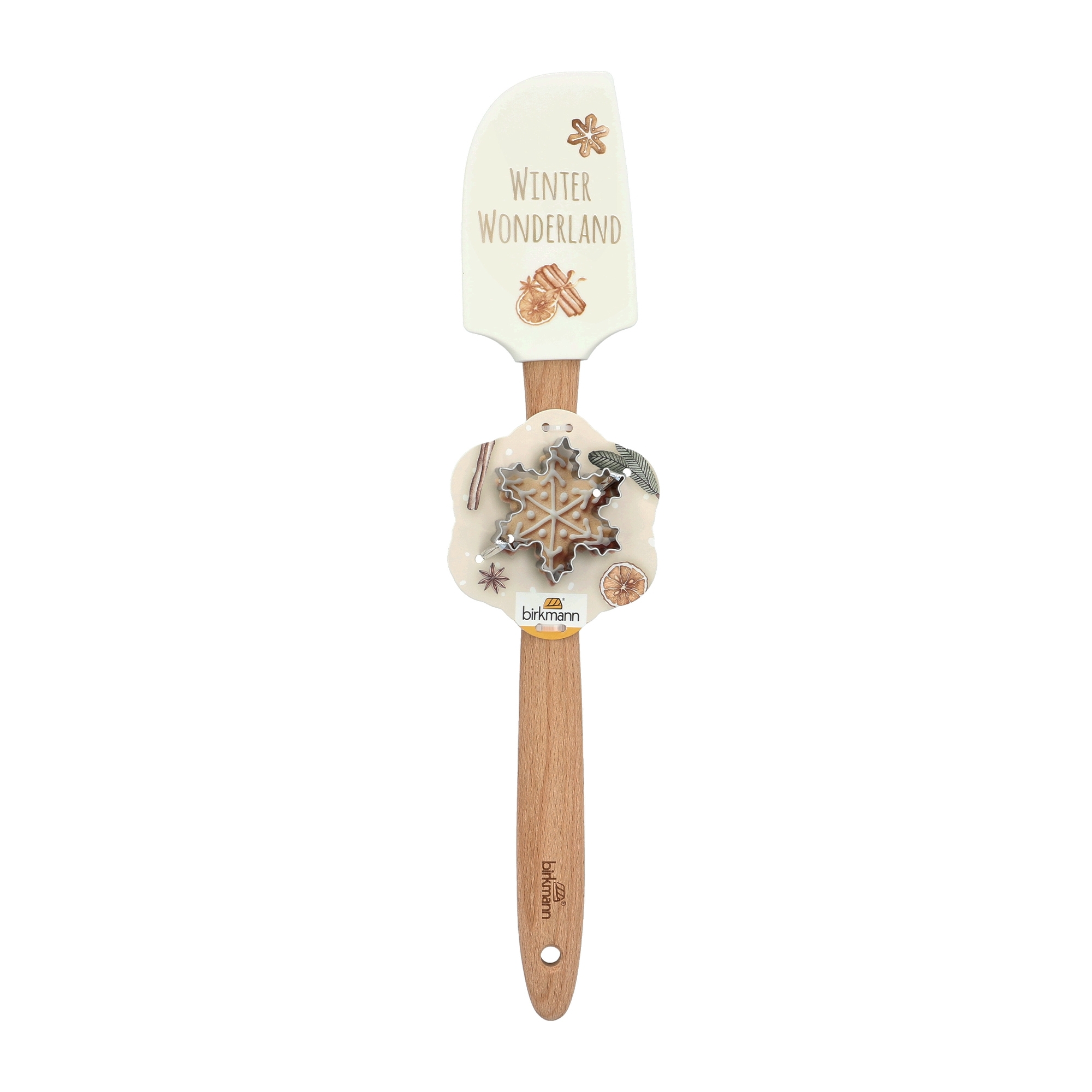 Birkmann - Christmas dough scraper with cutter - Winter Wonderland white