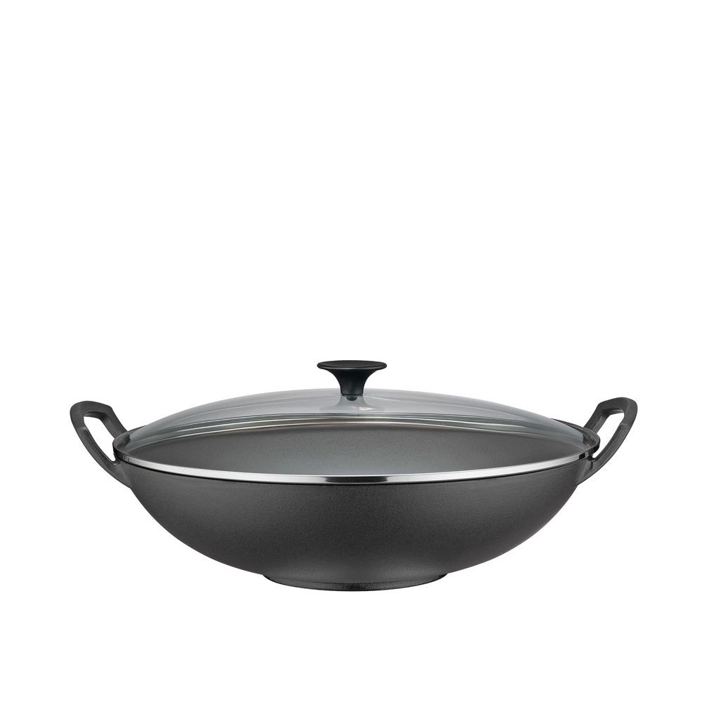 Spring - Cast-iron wok with glass lid - 35 cm