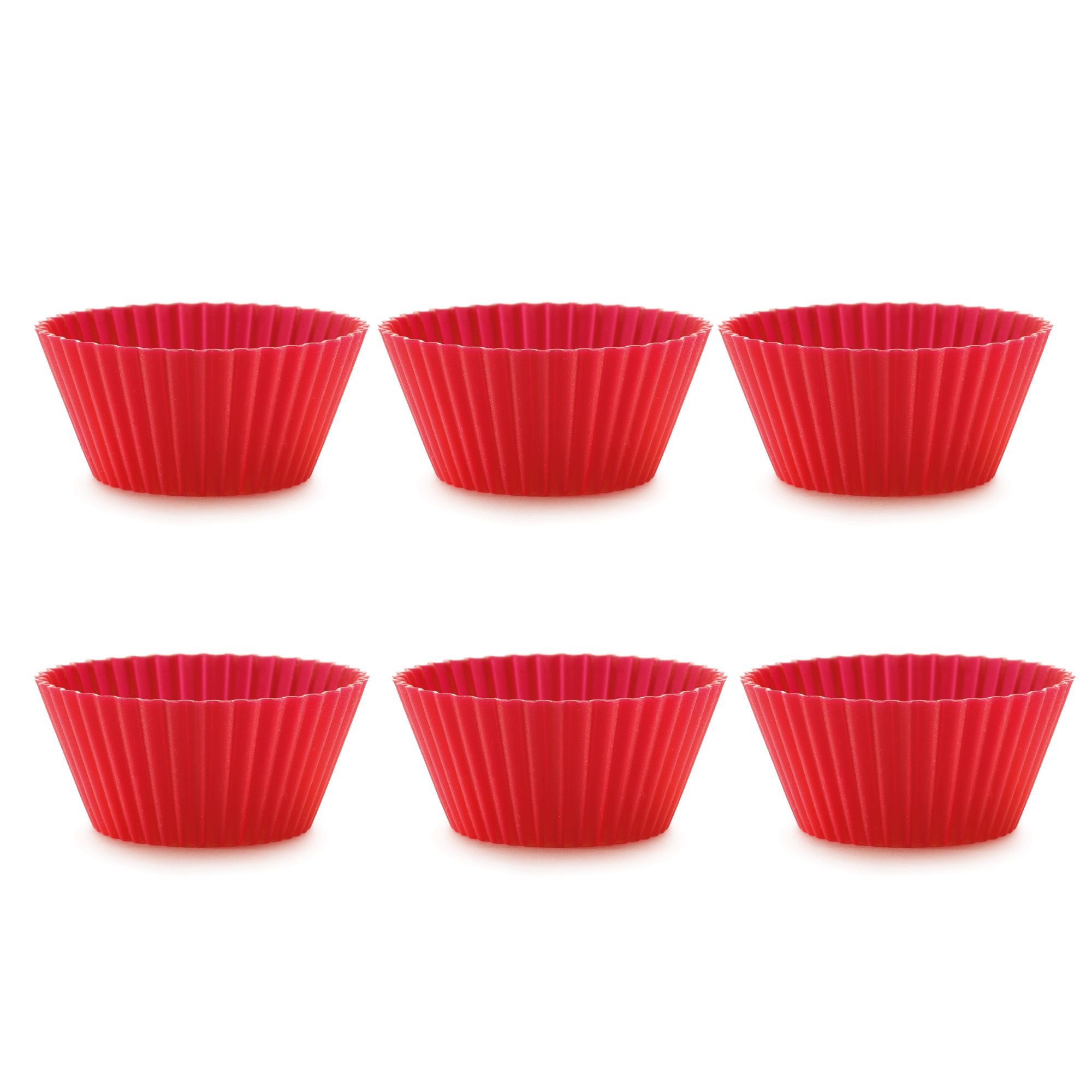 Lékué - Muffin baking tins set of 6 - red