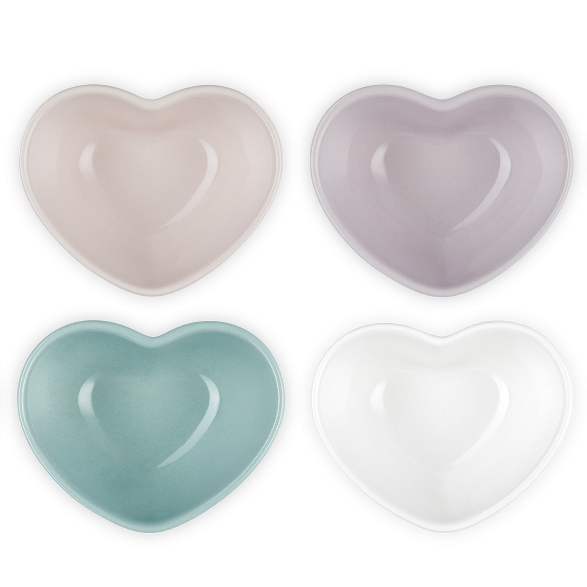 Le Creuset - Set of 4 Mini Heart Bowls - 9 cm