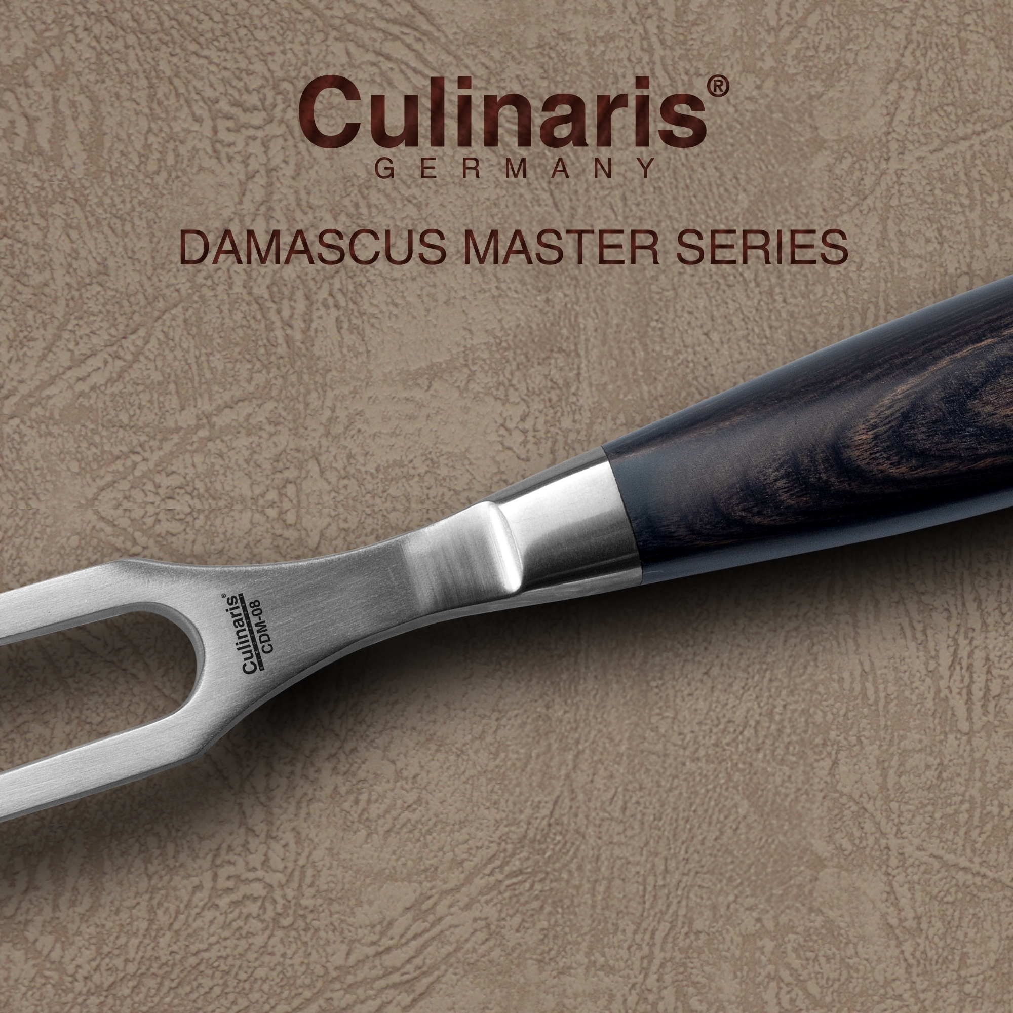 Culinaris Messer-Set - Tranchiermesser CDM-07 + Fleischgabel CDM-08 | Damascus Master Series