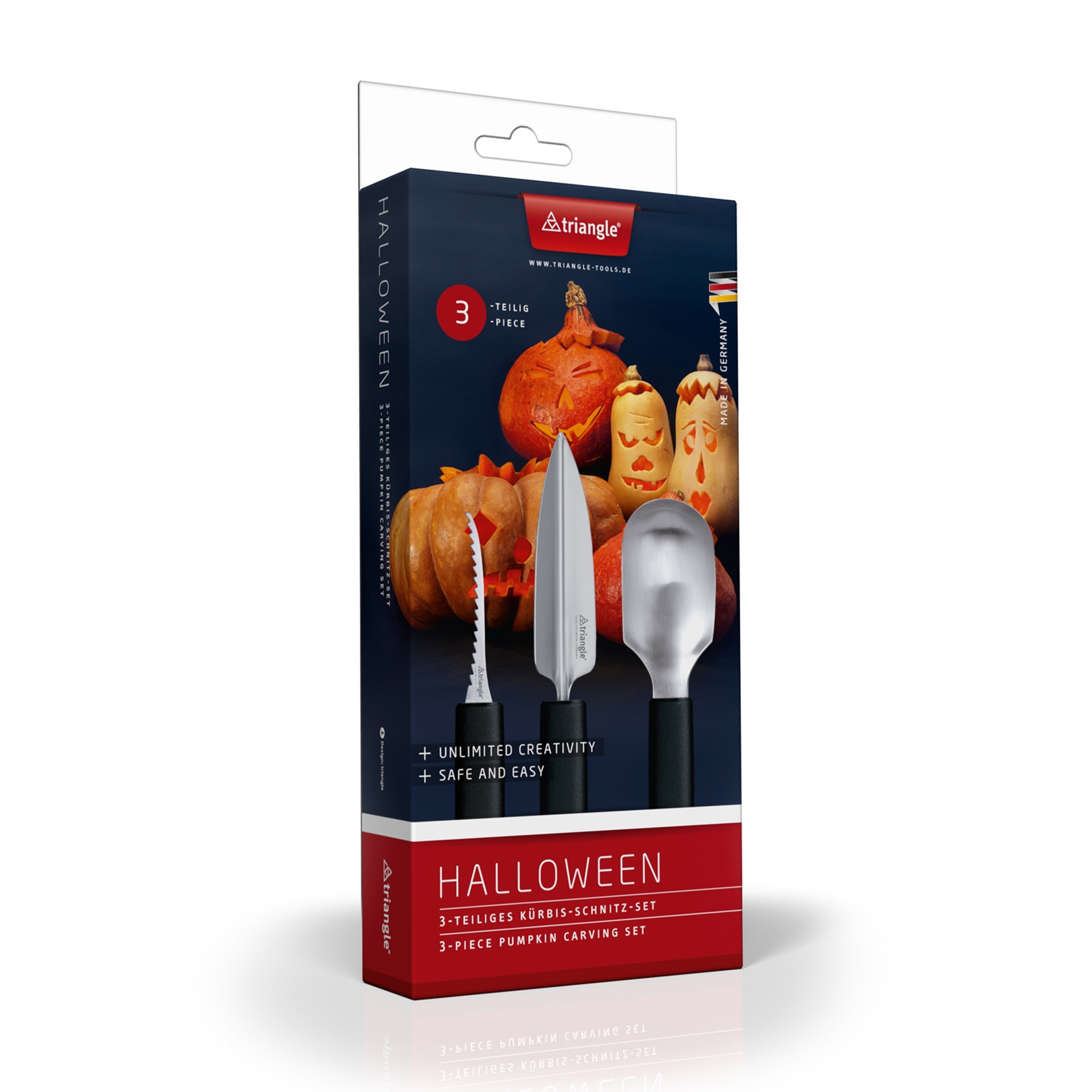 Triangle® - pumpkin carving set 3-pieces