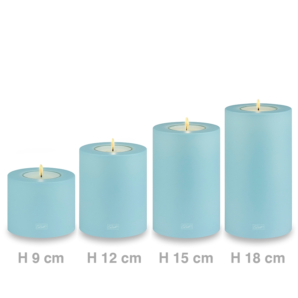 Qult Farluce Trend - Tealight Candle Holder - clearwater - Ø 8 cm H 18 cm - Set of 4