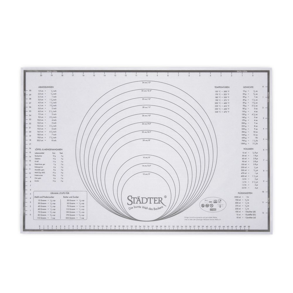Städter - Silikon-Unterlage - Maxi ca. 60 x 40 cm Weiß