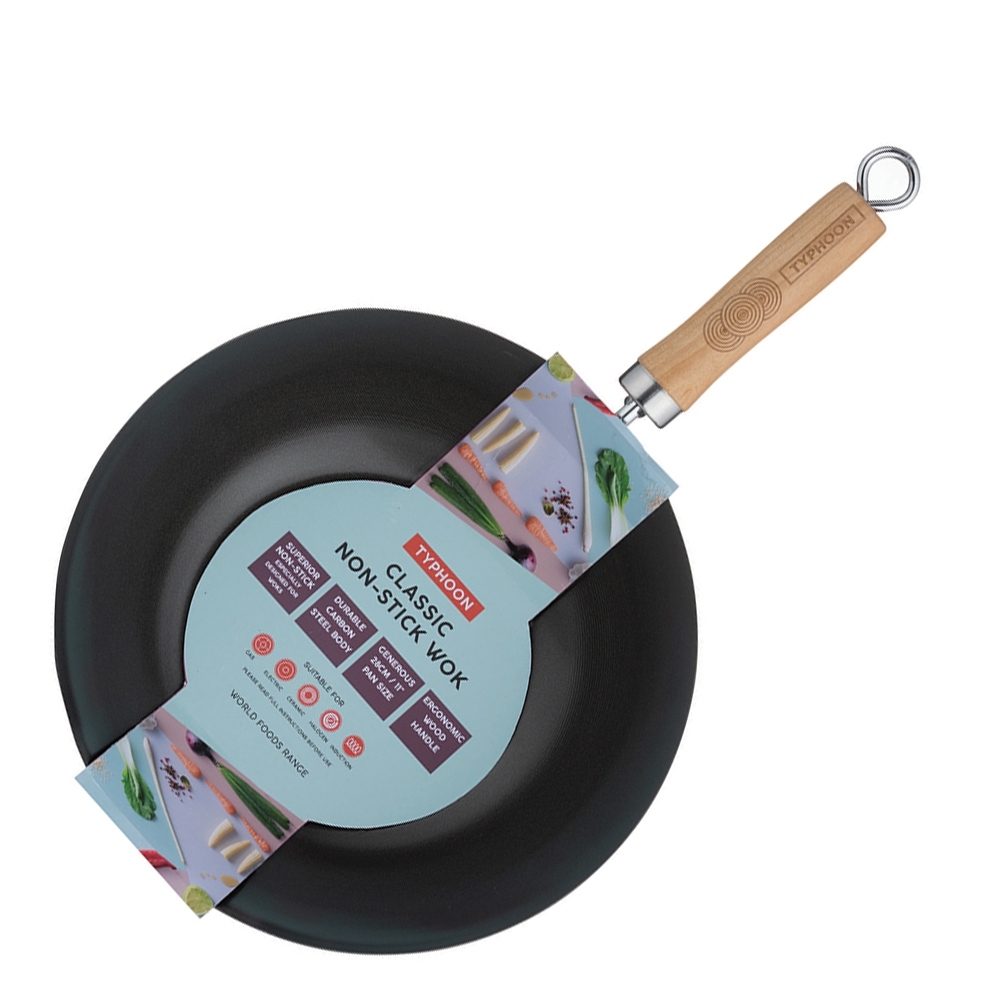 Typhoon - Carbon Steel Wok - Non Stick in 2 Sizes