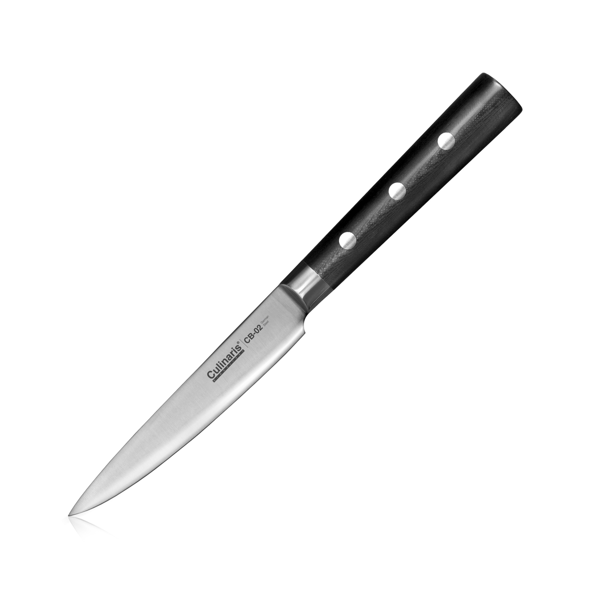 Culinaris - Knife set - Santoku, paring knife, utility knife, magnetic bar Black Series