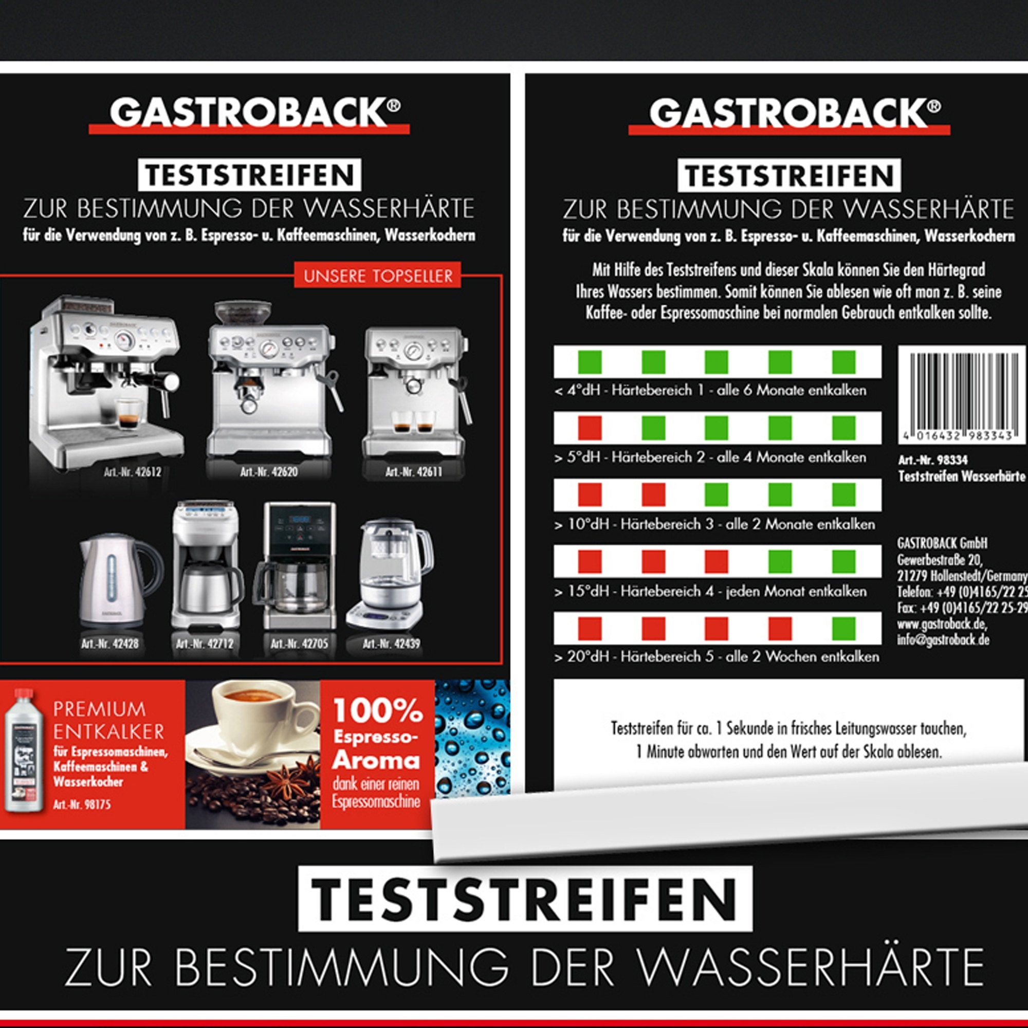 Gastroback - Teststreifen für Wasserhärte