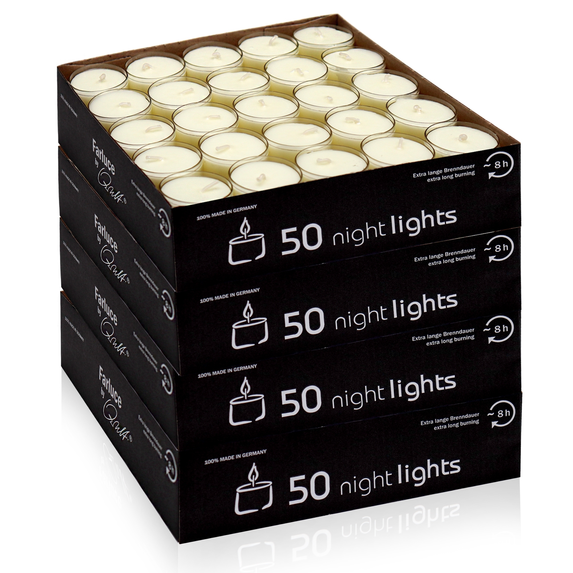 Qult Farluce Nightlights - 50 Teelichter - Ø 38 x 25 mm