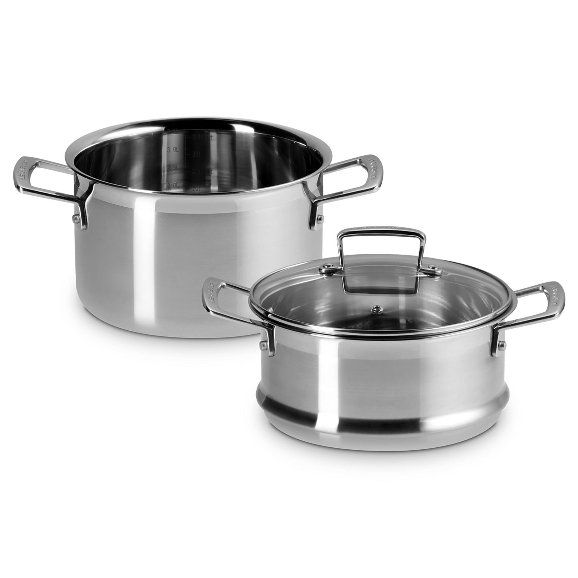 Le Creuset - 3-ply Fleischtopf 20 cm mit Dämpfeinsatz und Deckel