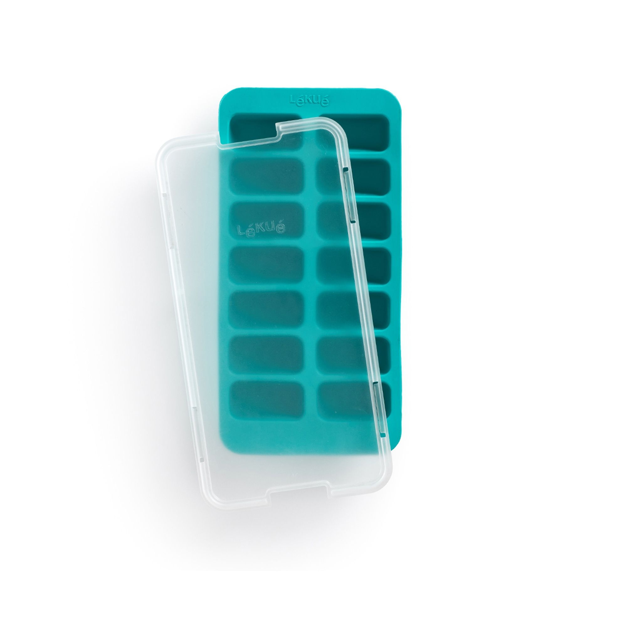 Lékué - ice cube maker with lid, rectangular, turquoise