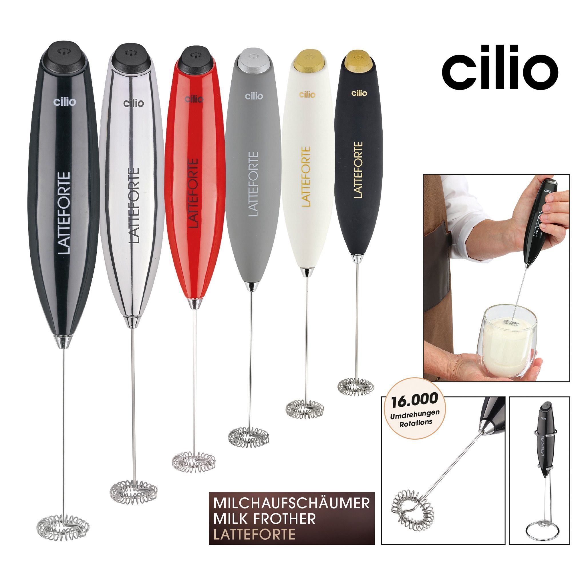 cilio - Milk frother LATTEFORTE - chrome matt