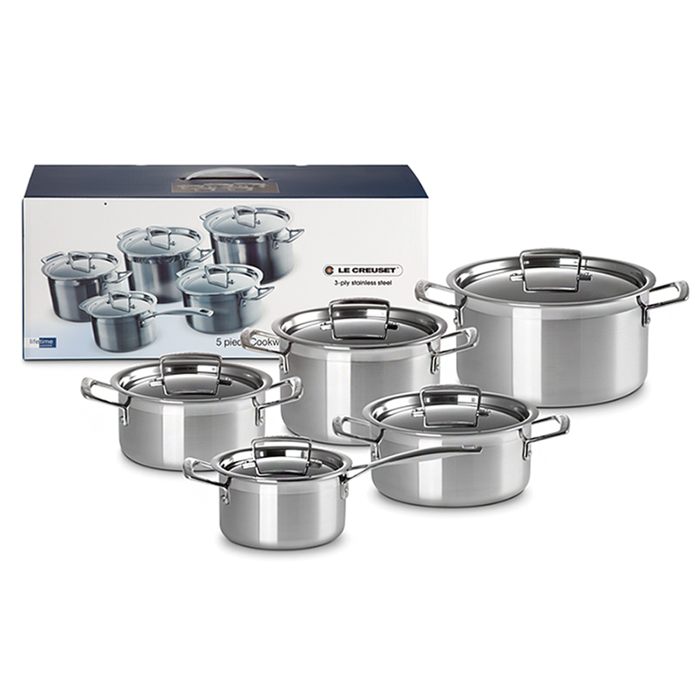 Le Creuset - 5 Piece Cookware Stainless Steel