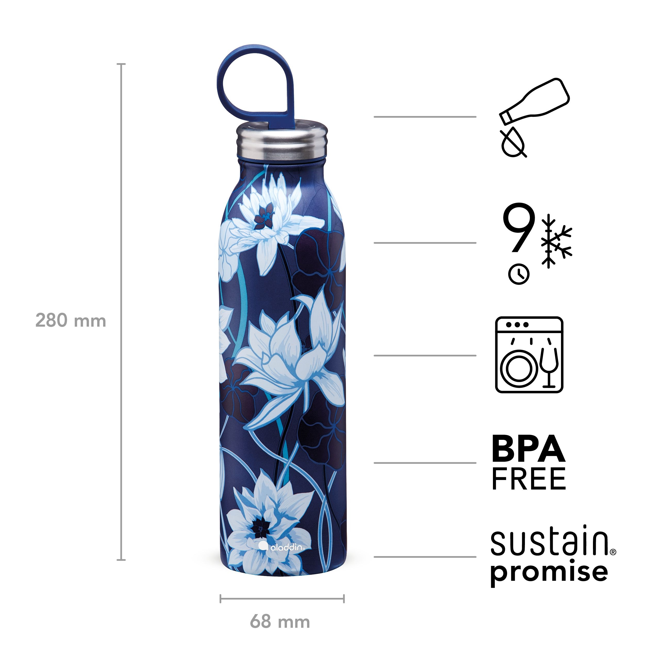 aladdin - Chilled Thermavac™ ss water bottle lotus navy