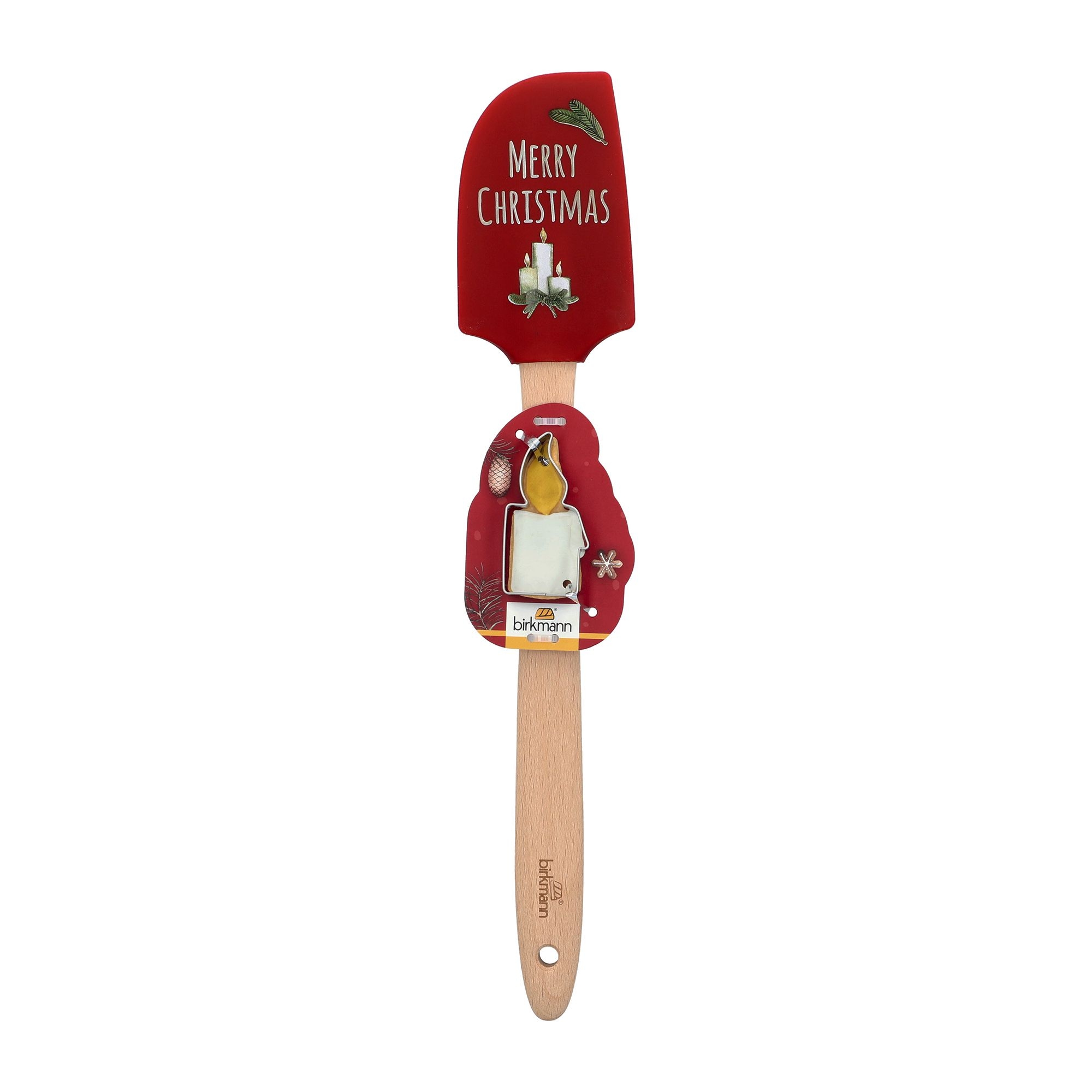 Birkmann - Christmas dough scraper with cutter - Merry Christmas red