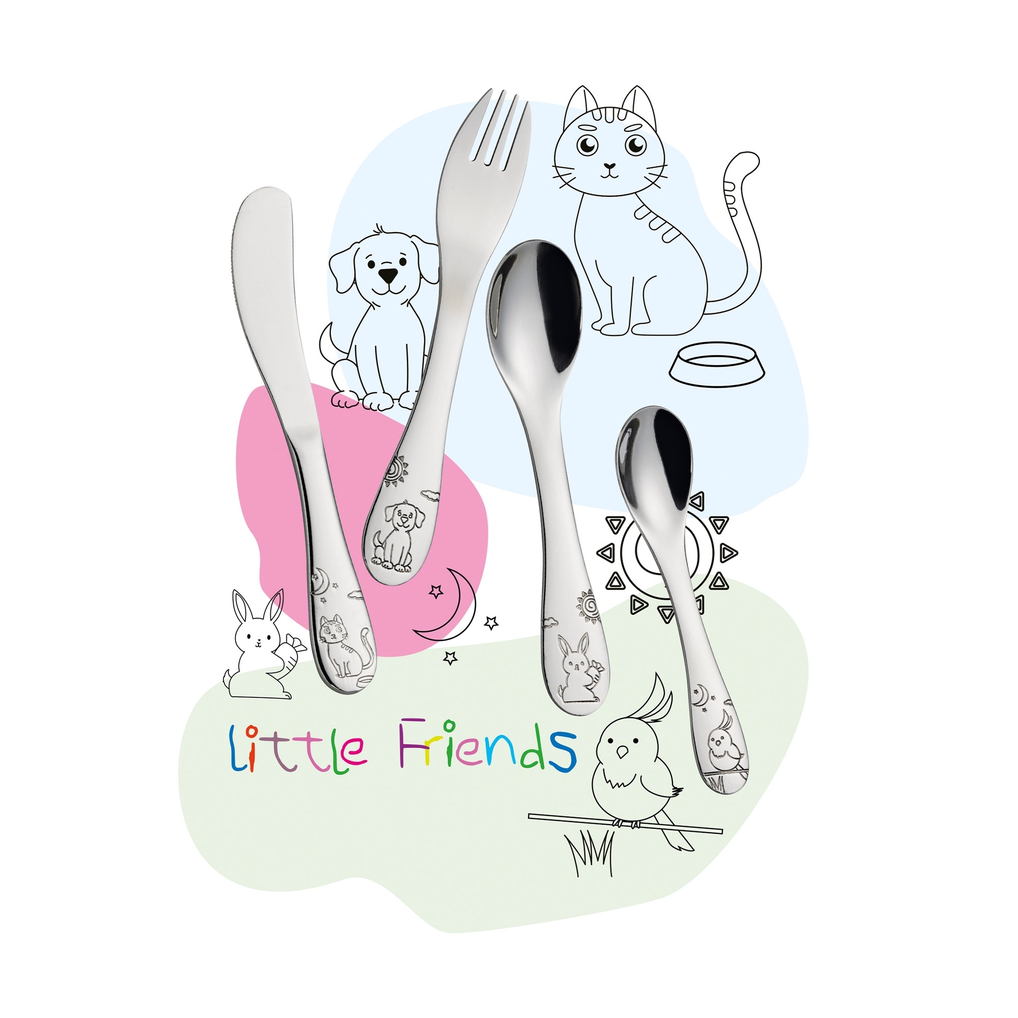 Cilio - Children's cutlery LITTLE FRIENDS 4 pcs.