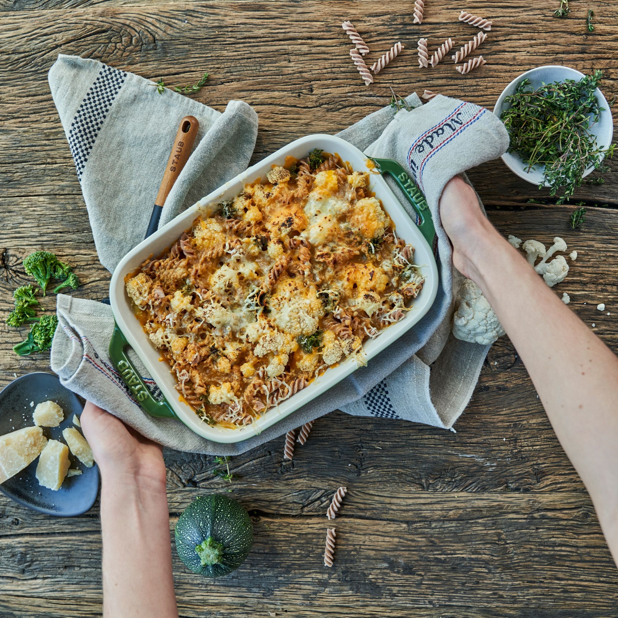 STAUB - Ceramique oven form | rectangular | 27 cm | green basil