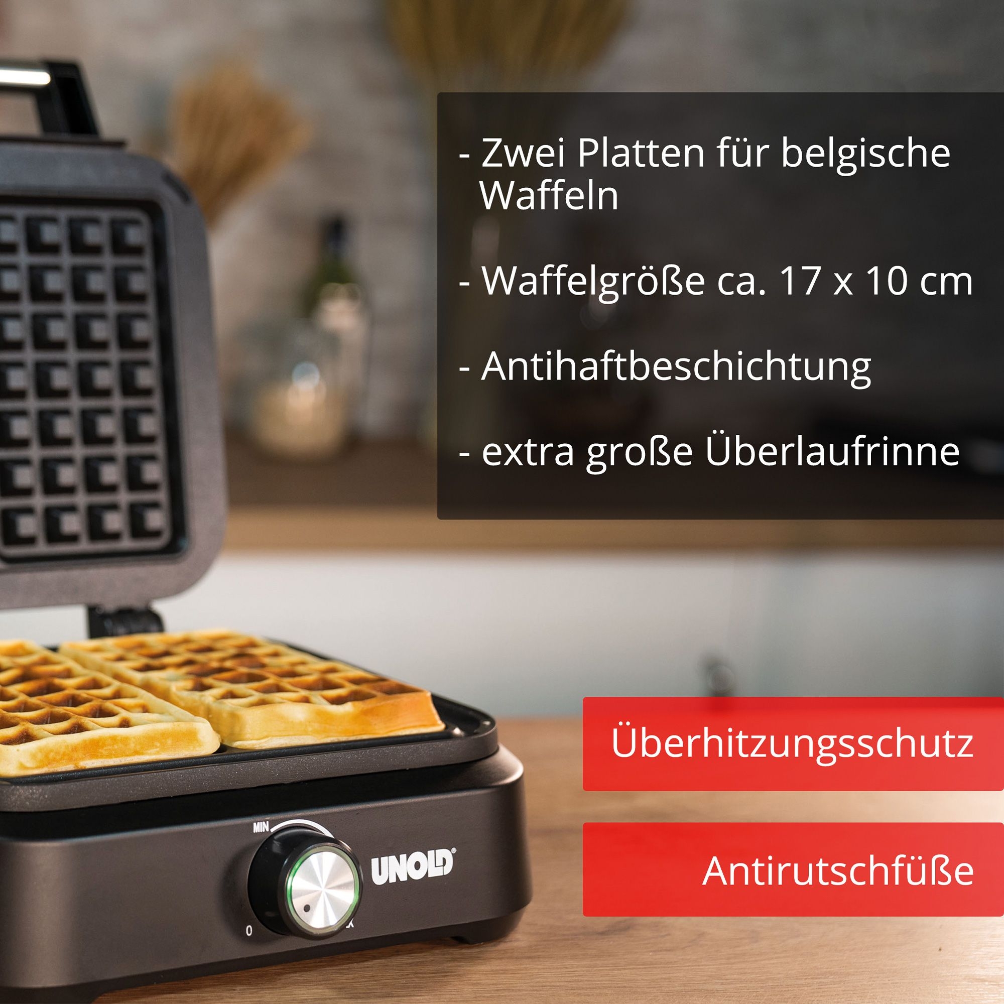 Unold - Belgisches Waffeleisen Brüssel