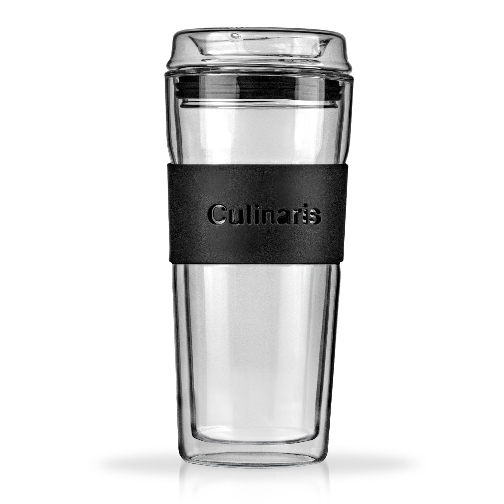 Culinaris - Glass Mug 420 ml double-walled - black