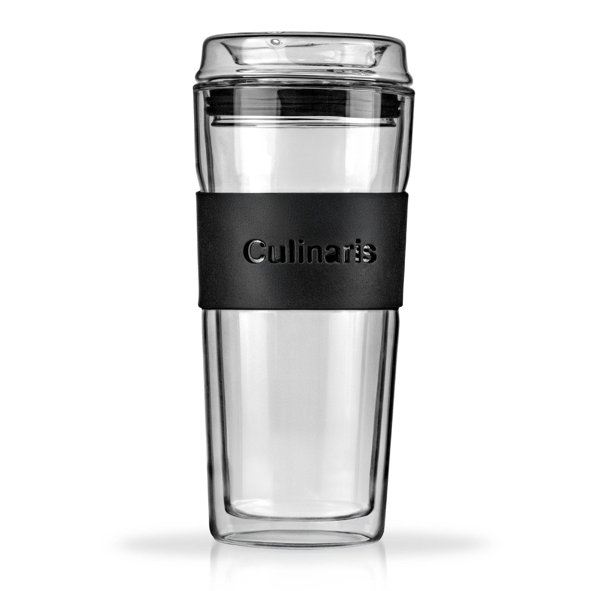 Culinaris - Glass Mug 420 ml double-walled - black