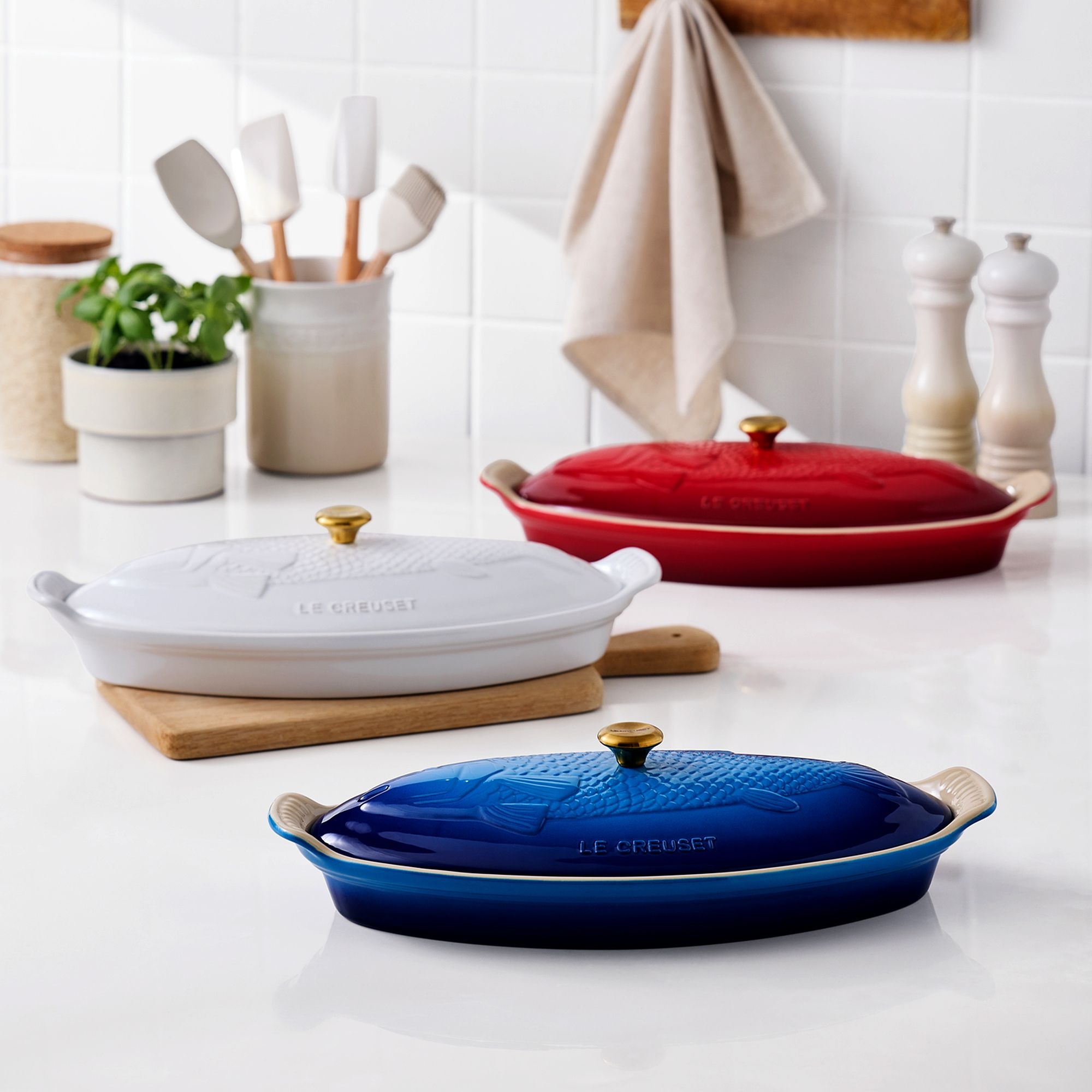 Le Creuset - Fischbackform Tradition mit Deckel 1,6 L