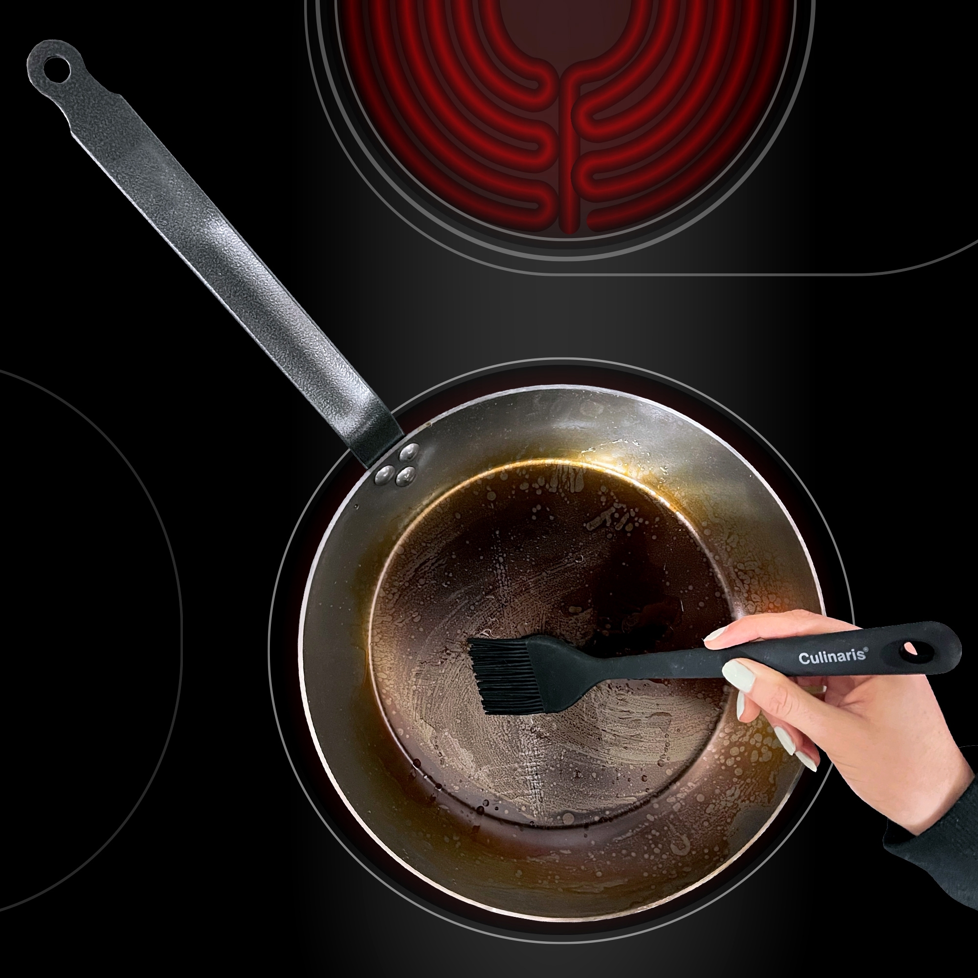 Culinaris Silicone tools - Pastry brush - Black L