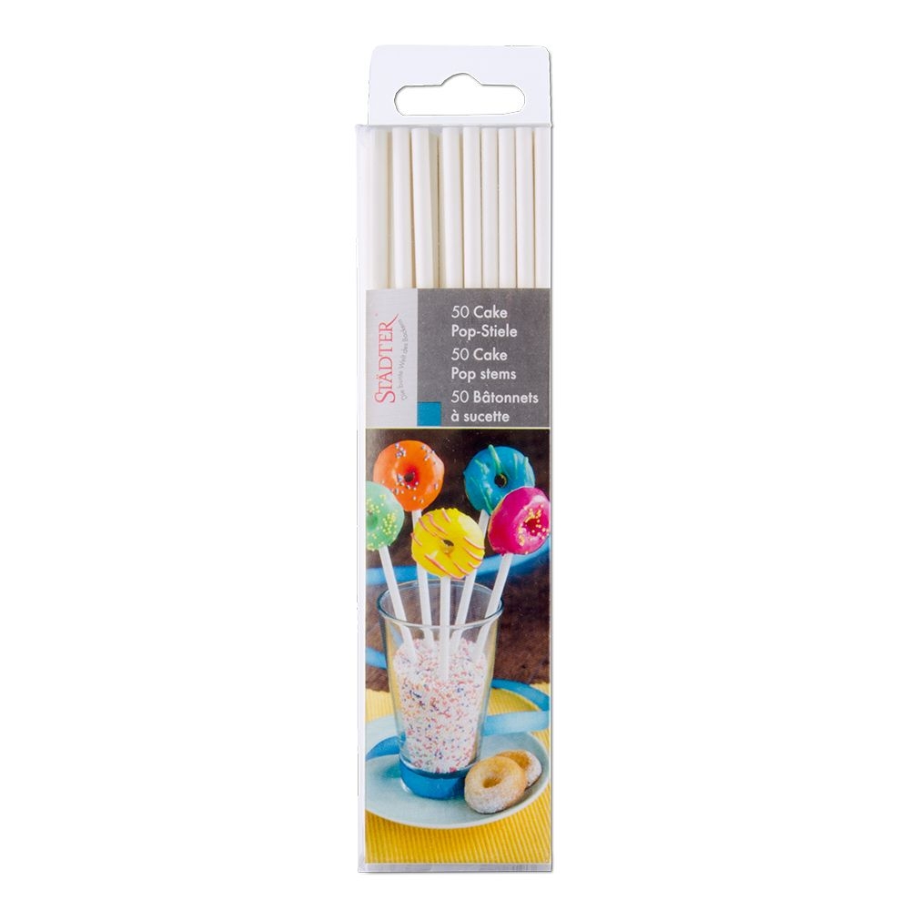 Städter - Cake pop stems - 15 cm - white - Set of 50 - different sizes